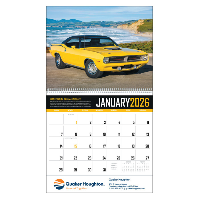 2026 Muscle Cars Calendar